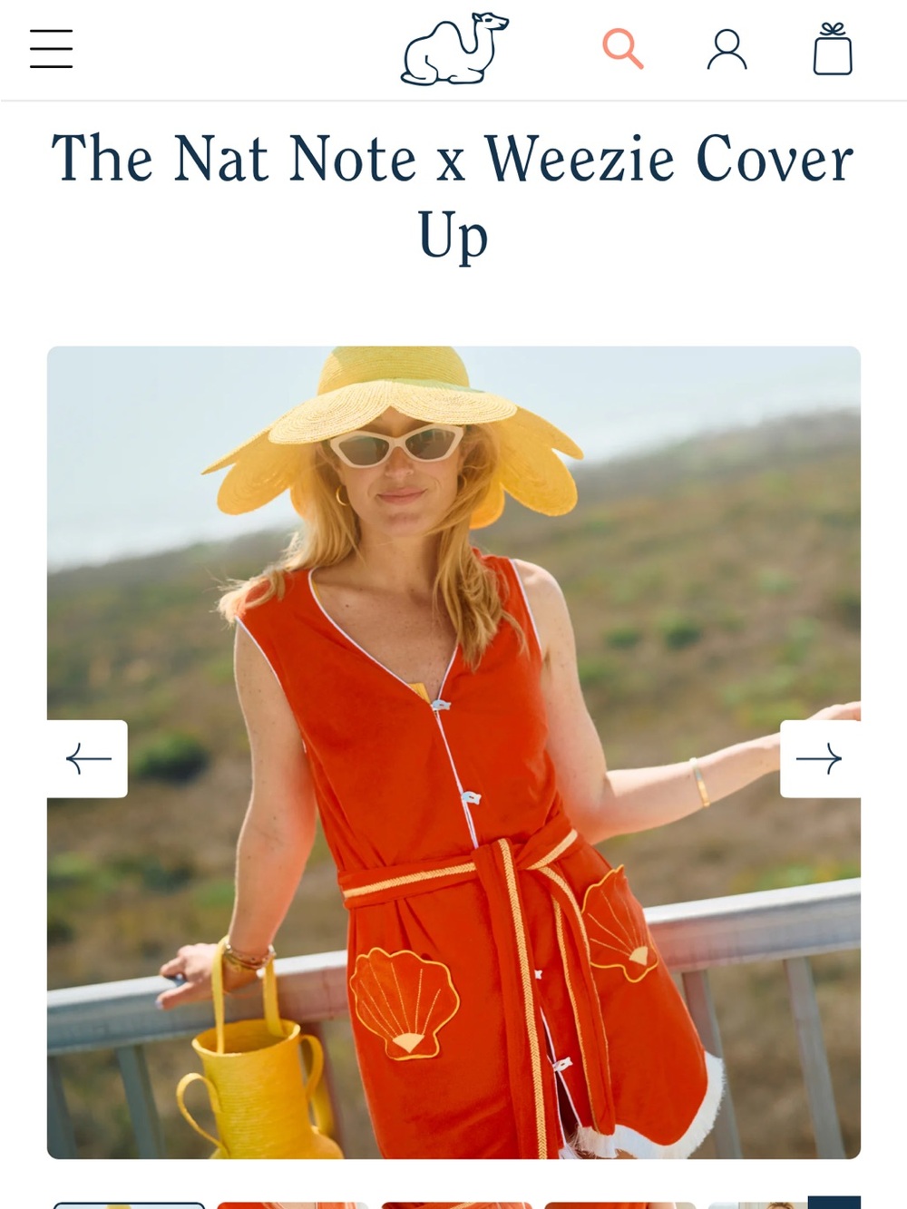 Nat Note Weezie Orange Shell Pocket Cover-Up